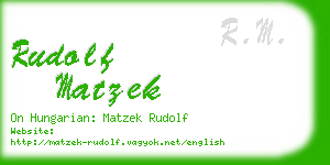 rudolf matzek business card